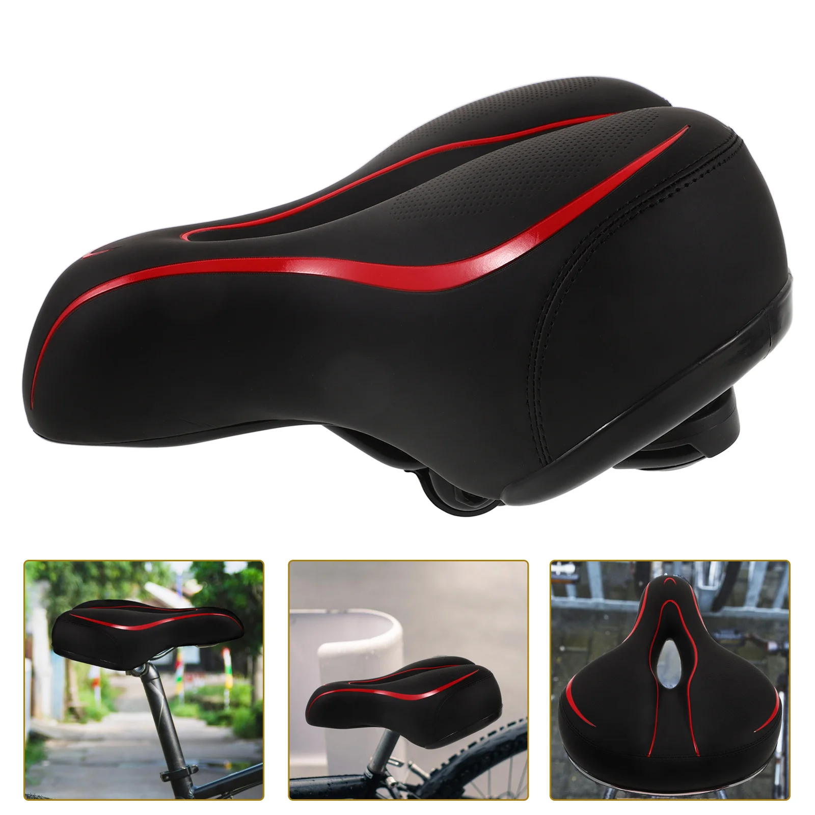 Thickened Hollow Absorption Bike Saddle Comfortable Durable Seat For Mountain Road Folding Bikes Black Red Stronger Spring
Thickened Hollow Absorption Bike Saddle Comfortable Durable Seat For Mountain Road Folding Bikes Black Red Stronger Spring