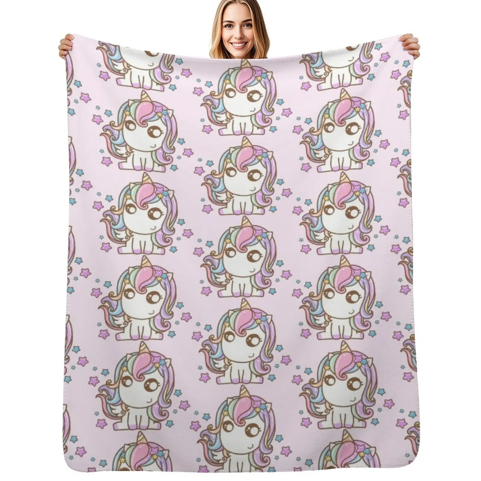 Kawaii Unicorn Rainbow Twinkle Stars Throw Blanket Ultra Plush Cozy Blanket for Napping Sleeping
Kawaii Unicorn Rainbow Twinkle Stars Throw Blanket Ultra Plush Cozy Blanket for Napping Sleeping