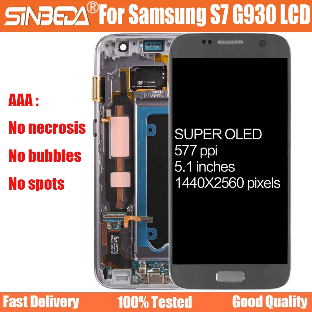 5.1inch AMOLED for Samsung Galaxy S7 G930 LCD Display Screen Touch Digitizer LCD Display Assembly Repair For S7 LCD Replacement
5.1inch AMOLED for Samsung Galaxy S7 G930 LCD Display Screen Touch Digitizer LCD Display Assembly Repair For S7 LCD Replacement