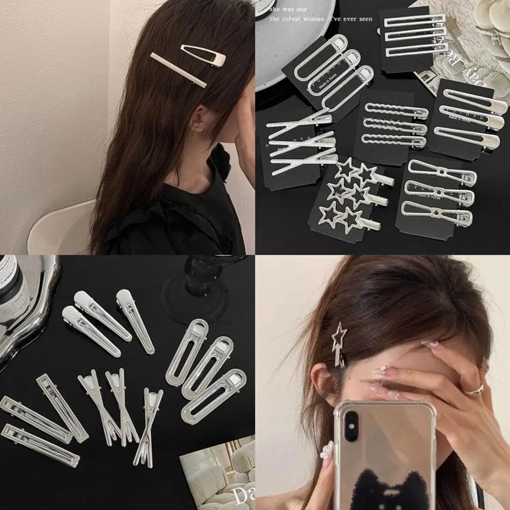 18pcs Silver Metal Hair Clip For Women Elegant Cute Metal Duckbill Clip Side BB Bangs Clips Hair Accessories Q6E9
18pcs Silver Metal Hair Clip For Women Elegant Cute Metal Duckbill Clip Side BB Bangs Clips Hair Accessories Q6E9