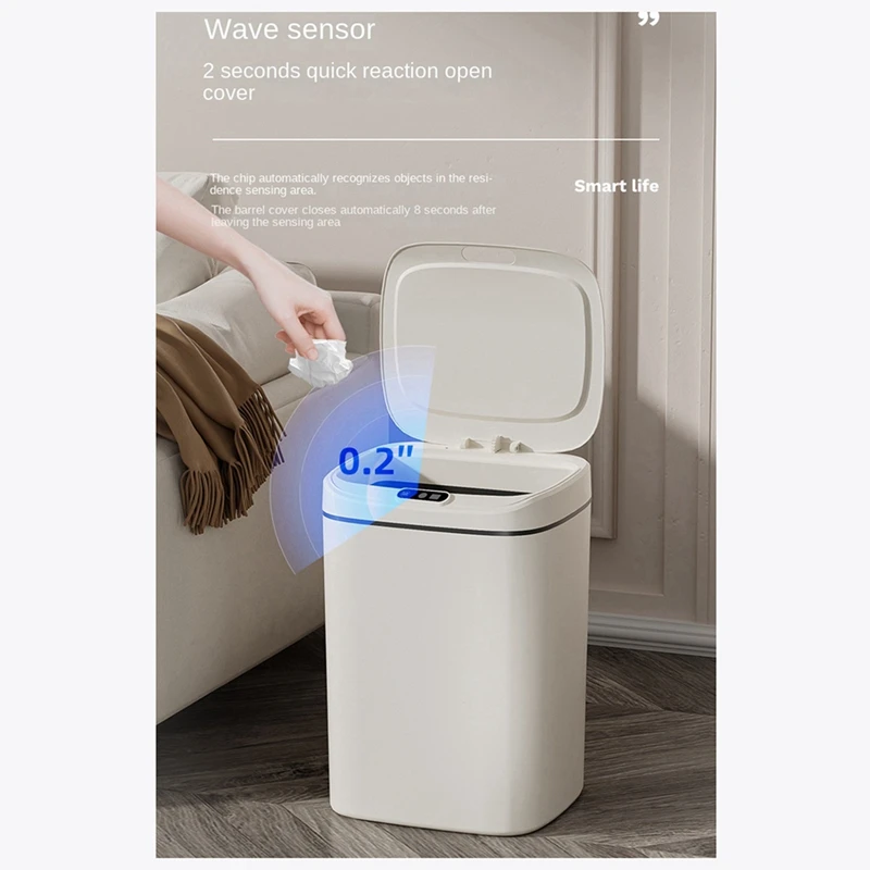 16L Automatic Intelligent Induction Trash Can Plastic+PP Household Kitchen Electric Touch Storage Bucket Practical
16L Automatic Intelligent Induction Trash Can Plastic+PP Household Kitchen Electric Touch Storage Bucket Practical