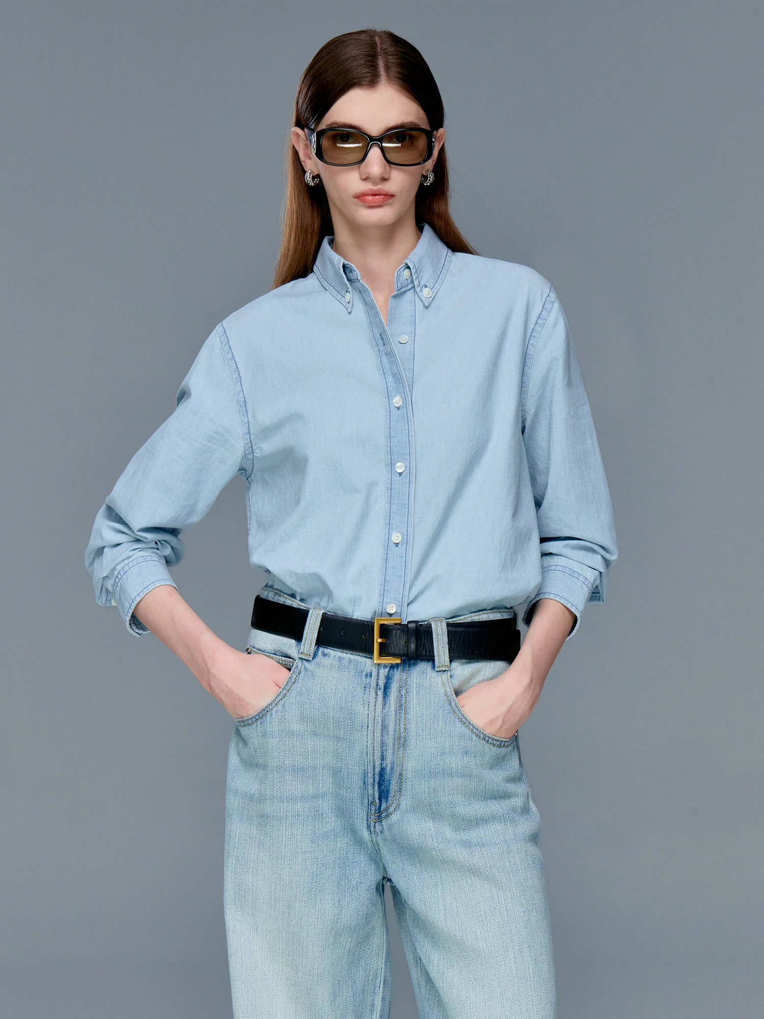 Classic Collar ort Sve Soft Denim irt Kaihara Brand Women's Casual Sle Cotton 00% Breathable Comfortable S6622
Classic Collar ort Sve Soft Denim irt Kaihara Brand Women's Casual Sle Cotton 00% Breathable Comfortable S6622