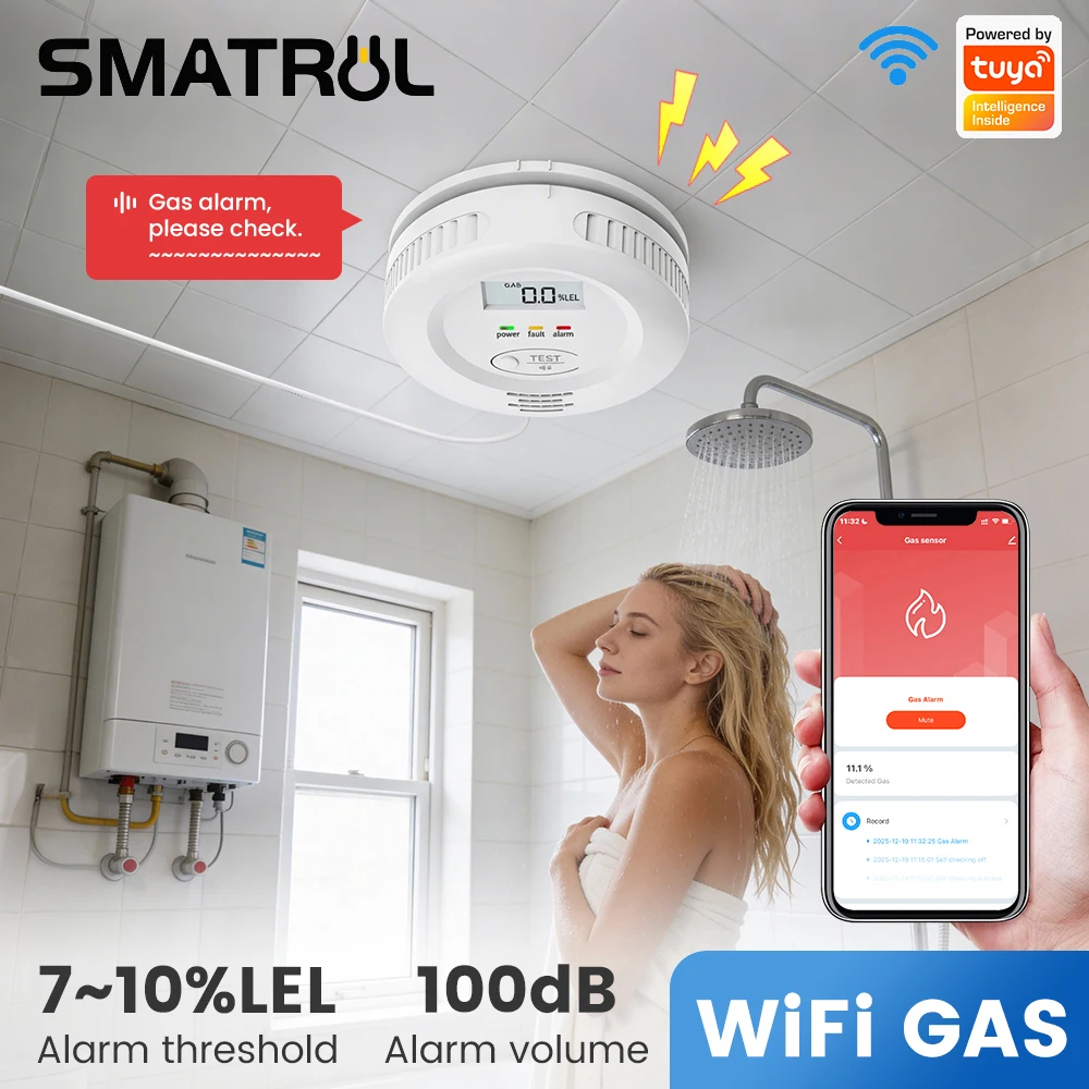Датчик утечки природного газа, сжиженного нефтяного газа и горючих газов Tuya Smart Home WiFi с высокой громкостью голосового оповещения
Датчик утечки природного газа, сжиженного нефтяного газа и горючих газов Tuya Smart Home WiFi с высокой громкостью голосового оповещения
