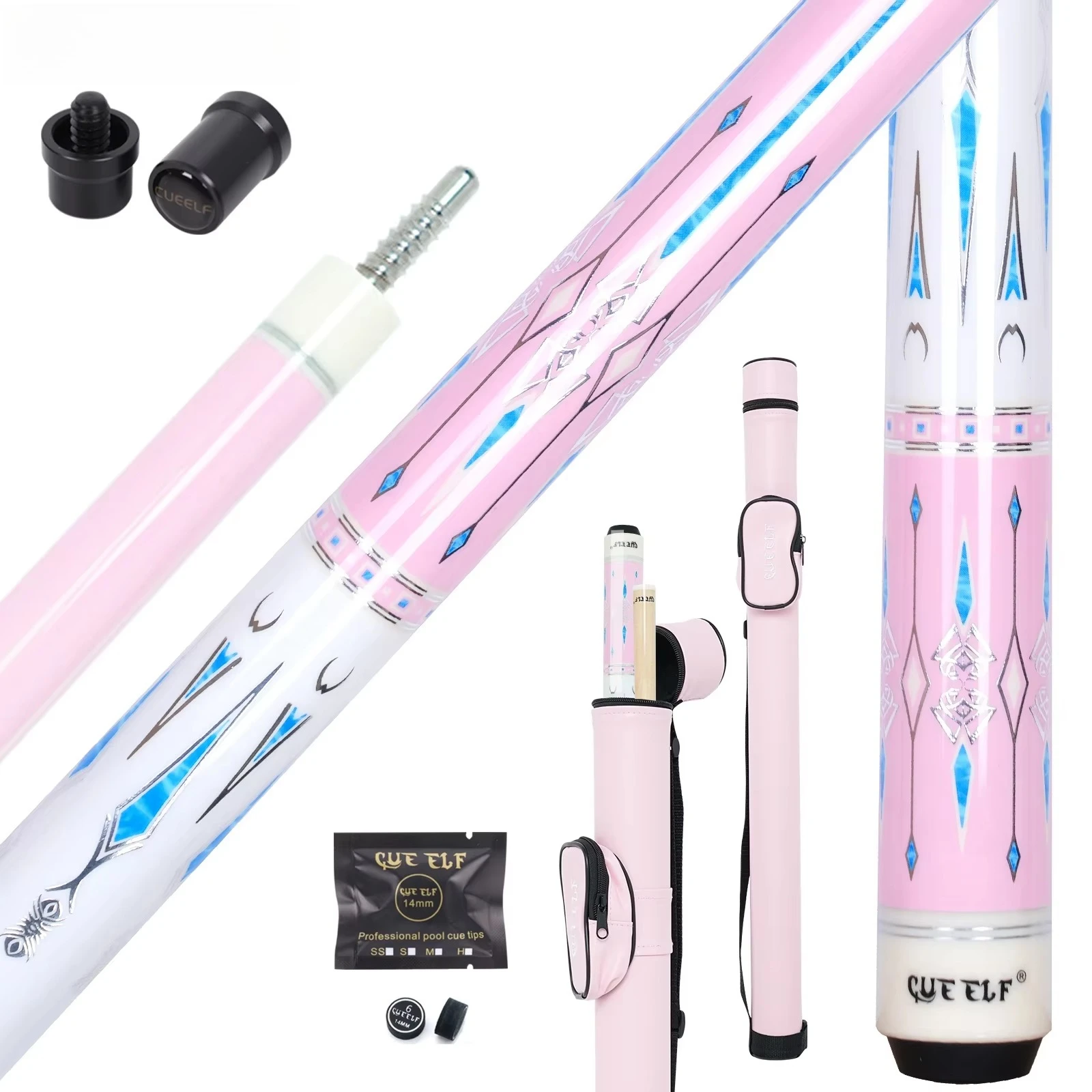 High Quality Customized Pink 1/2 Split Billiard Pool Cue Hard Maple Shaft 12.5mm Tip Size Pool Cue Stick for Giving Gifts
High Quality Customized Pink 1/2 Split Billiard Pool Cue Hard Maple Shaft 12.5mm Tip Size Pool Cue Stick for Giving Gifts