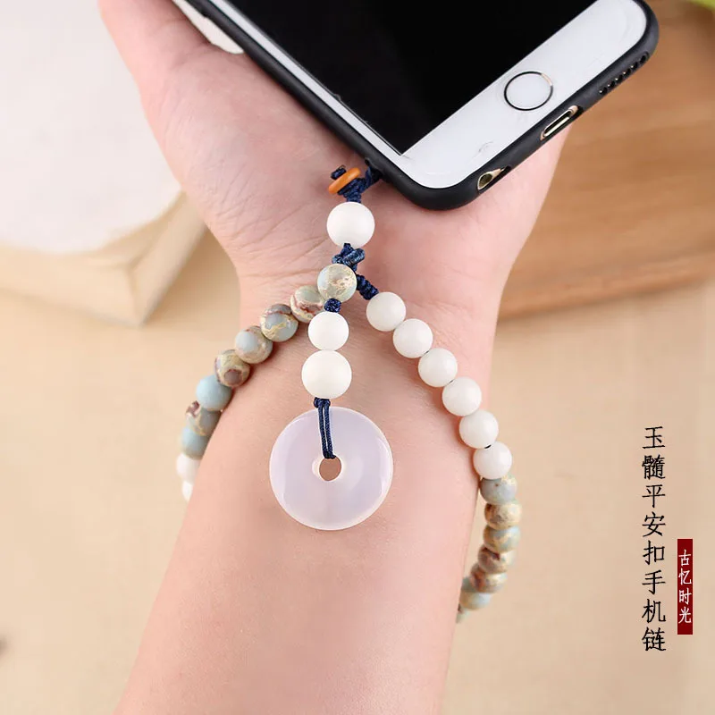 DIY accessories Chinese style chalcedony safety buckle Shoushan stone weaving removable short mobile phone chain mobile phone ca
DIY accessories Chinese style chalcedony safety buckle Shoushan stone weaving removable short mobile phone chain mobile phone ca
