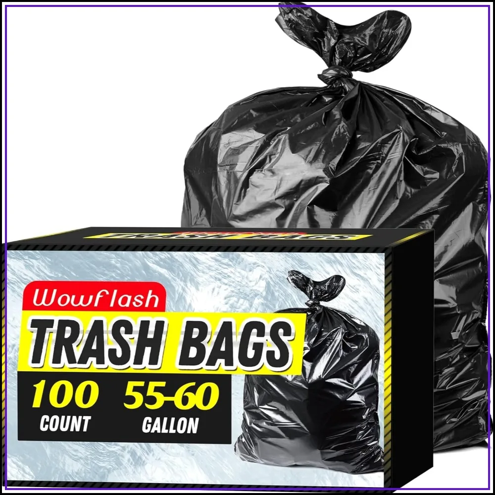 100 Count 55-60 Gallon Trash Bags, Sturdy & Tear-Resistant Commercial Can Liners, Large Garbage Bags for Commercial Use, Lawn & Leaf Bags
100 Count 55-60 Gallon Trash Bags, Sturdy & Tear-Resistant Commercial Can Liners, Large Garbage Bags for Commercial Use, Lawn & Leaf Bags