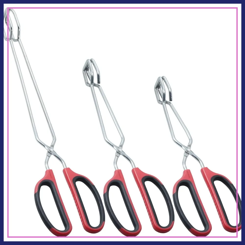 Stainless Steel Kitchen Scissor Tongs Set, 3-Piece for Cooking Grilling Serving, Red Handle (10/12/16 Inch)
Stainless Steel Kitchen Scissor Tongs Set, 3-Piece for Cooking Grilling Serving, Red Handle (10/12/16 Inch)