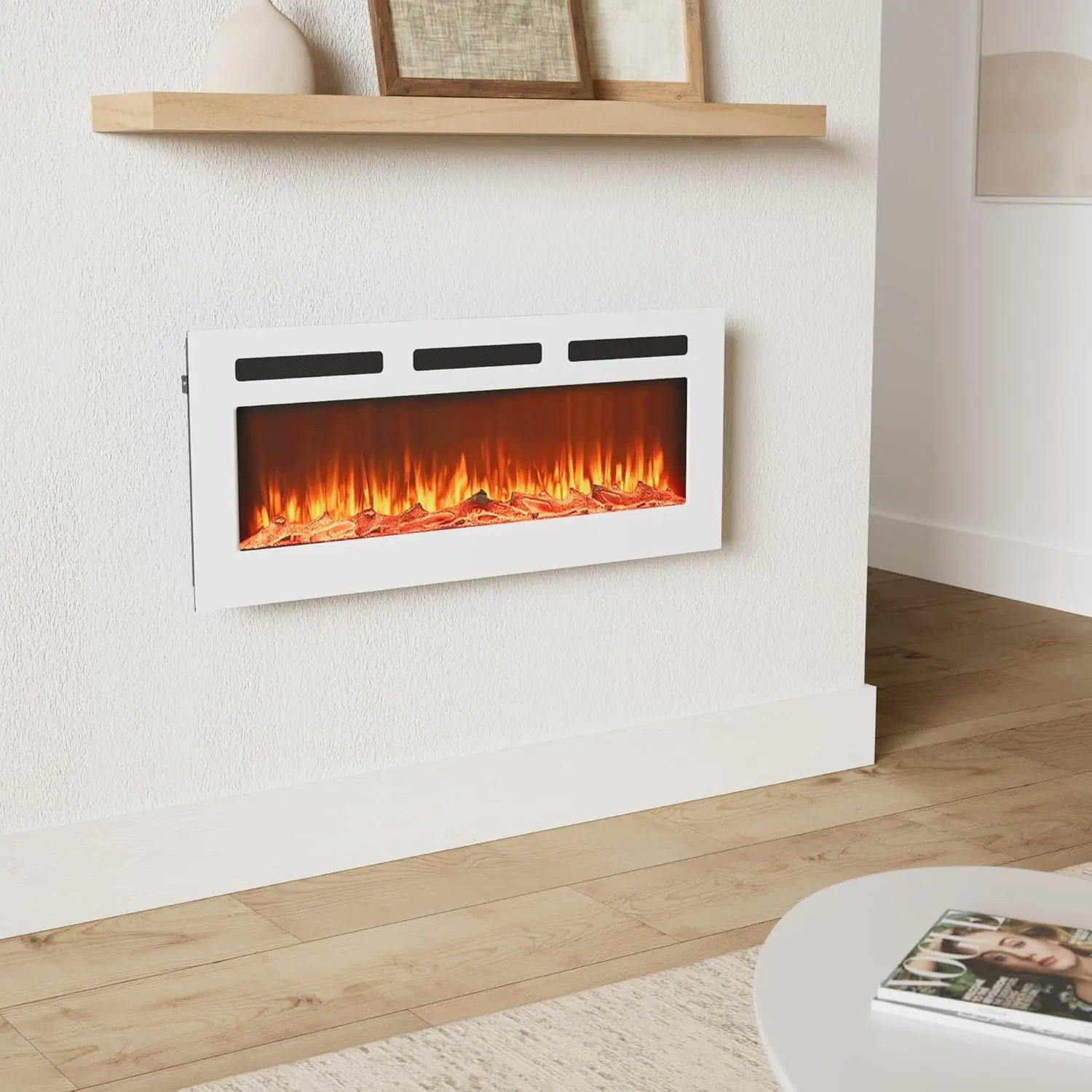 Electric Fireplace Inserts Freestanding Heater for The Living Room Floating Fireplace with 12 LED Colors with Logset and Stones
Electric Fireplace Inserts Freestanding Heater for The Living Room Floating Fireplace with 12 LED Colors with Logset and Stones