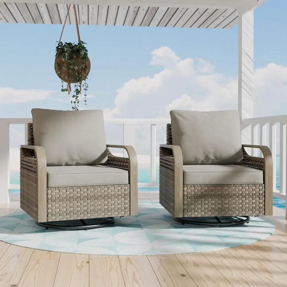ern Outdoor Swivel Rocker Chairs, Wicker Glider Rocking Chairs with Cushions, 360° Swivel Rattan Patio Seating, 2 Pieces, Brown/
ern Outdoor Swivel Rocker Chairs, Wicker Glider Rocking Chairs with Cushions, 360° Swivel Rattan Patio Seating, 2 Pieces, Brown/