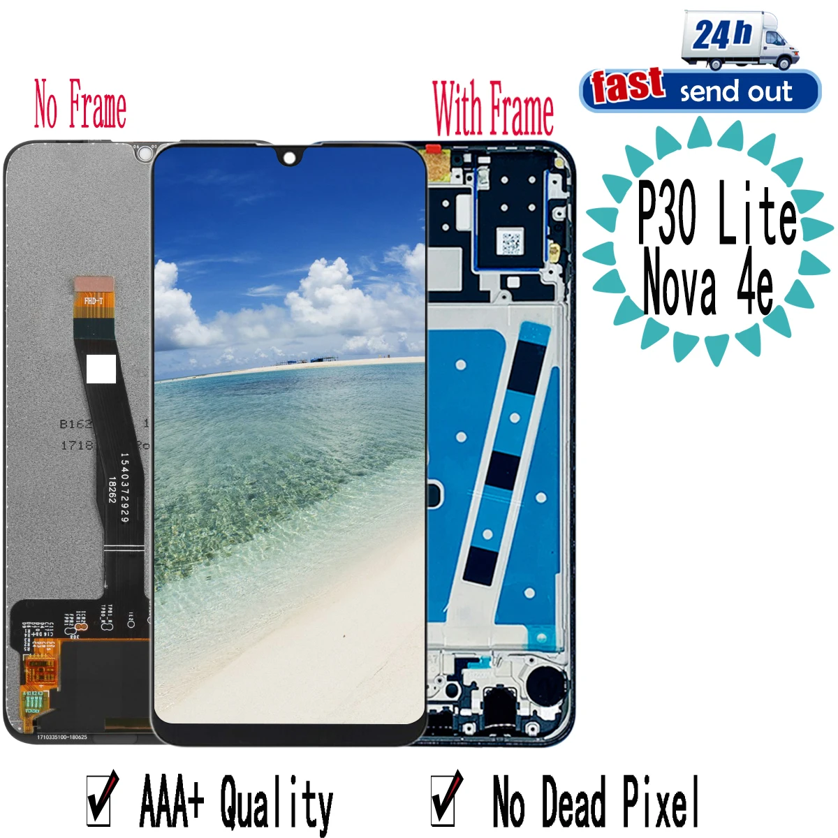 6.15" Nova 4e LCD For Huawei P30 Lite LCD Display Touch Screen Tested Digitizer Assembly Replacement with Frame For Nova 4E
6.15" Nova 4e LCD For Huawei P30 Lite LCD Display Touch Screen Tested Digitizer Assembly Replacement with Frame For Nova 4E