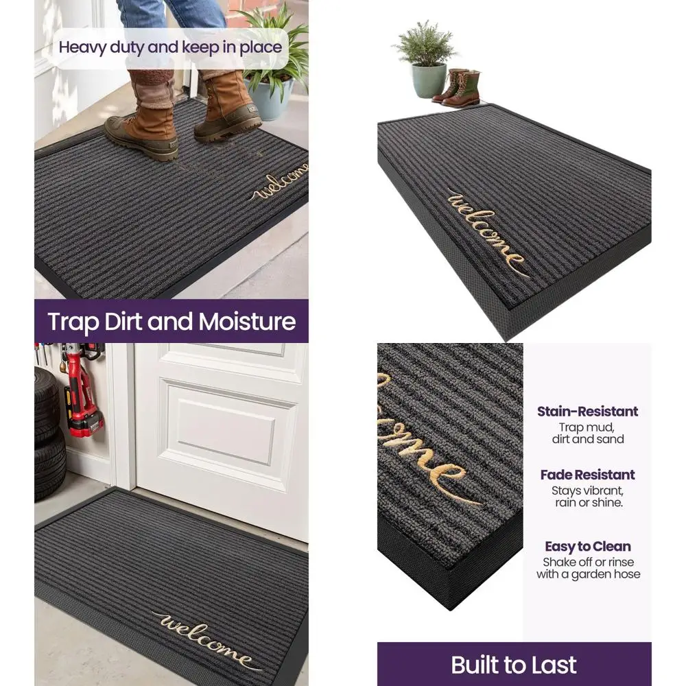 Сверхмощный резиновый дверной коврик, 3x5 футов, нескользящий, серый приветственный коврик для входа в дом и патио
Сверхмощный резиновый дверной коврик, 3x5 футов, нескользящий, серый приветственный коврик для входа в дом и патио