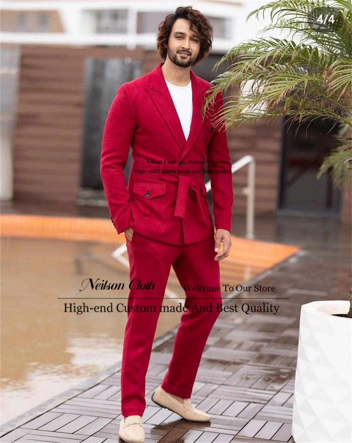 Formal Red 2 Pcs Sets Male Prom Blazers Peaked Lapel With Belt Groom Wedding Tuxedos For Men Customized Slim Fit Costume Homme
Formal Red 2 Pcs Sets Male Prom Blazers Peaked Lapel With Belt Groom Wedding Tuxedos For Men Customized Slim Fit Costume Homme