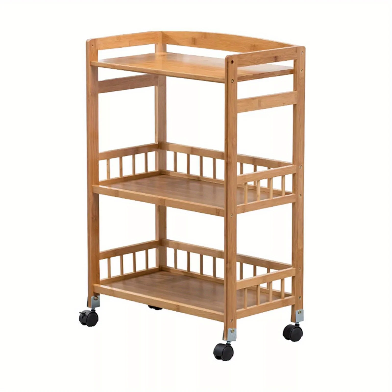 3 Tier Mobile Kitchen Rolling Serving Cart Floor Standing Wood Color Home Salon
3 Tier Mobile Kitchen Rolling Serving Cart Floor Standing Wood Color Home Salon