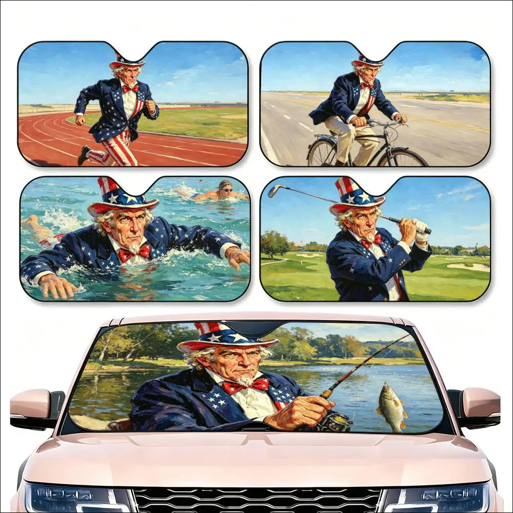 Uncle Sam Sun Visor Car Windshield Sunshade | Reusable Aluminum Foil UV Heat Insulation Sun Visor Cover
Uncle Sam Sun Visor Car Windshield Sunshade | Reusable Aluminum Foil UV Heat Insulation Sun Visor Cover