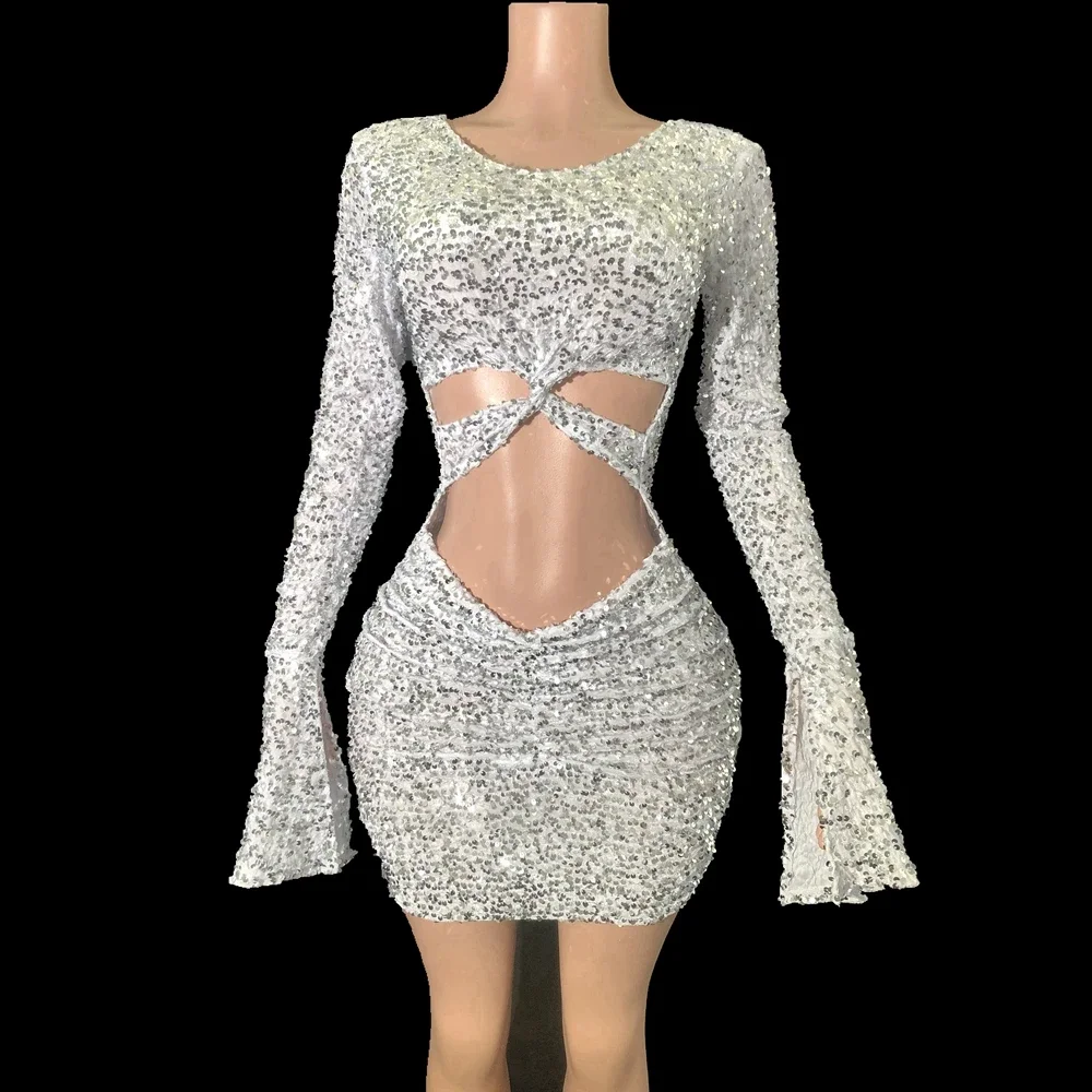 Shining Sequins Evening Prom Celebrate Birthday Dress Sexy Hollow Short Dress Singer Show Performance Dance Costum Stage Wear
Shining Sequins Evening Prom Celebrate Birthday Dress Sexy Hollow Short Dress Singer Show Performance Dance Costum Stage Wear