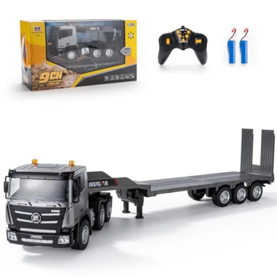Remote Control Semi Truck Toys for Construction Play, ABS Plastic Grey 1/24 Flatbed Truck with Trailer, 9-Channel RC, Sound and
Remote Control Semi Truck Toys for Construction Play, ABS Plastic Grey 1/24 Flatbed Truck with Trailer, 9-Channel RC, Sound and