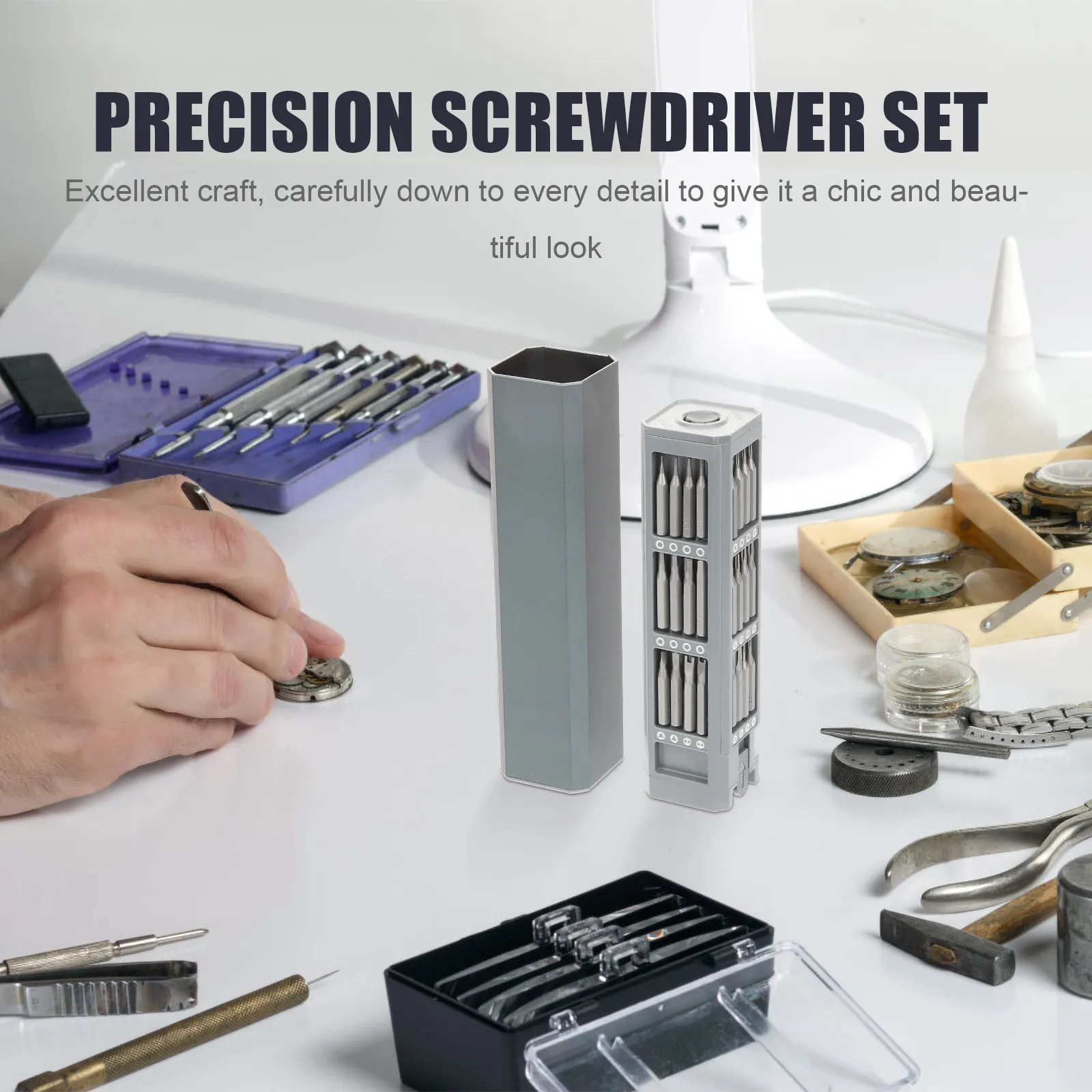 1Set Precision Screwdriver Kit with Case High Durability Non-Slip Comfort Grip for Watchmaker Glasses Repair Computer Mobile
1Set Precision Screwdriver Kit with Case High Durability Non-Slip Comfort Grip for Watchmaker Glasses Repair Computer Mobile