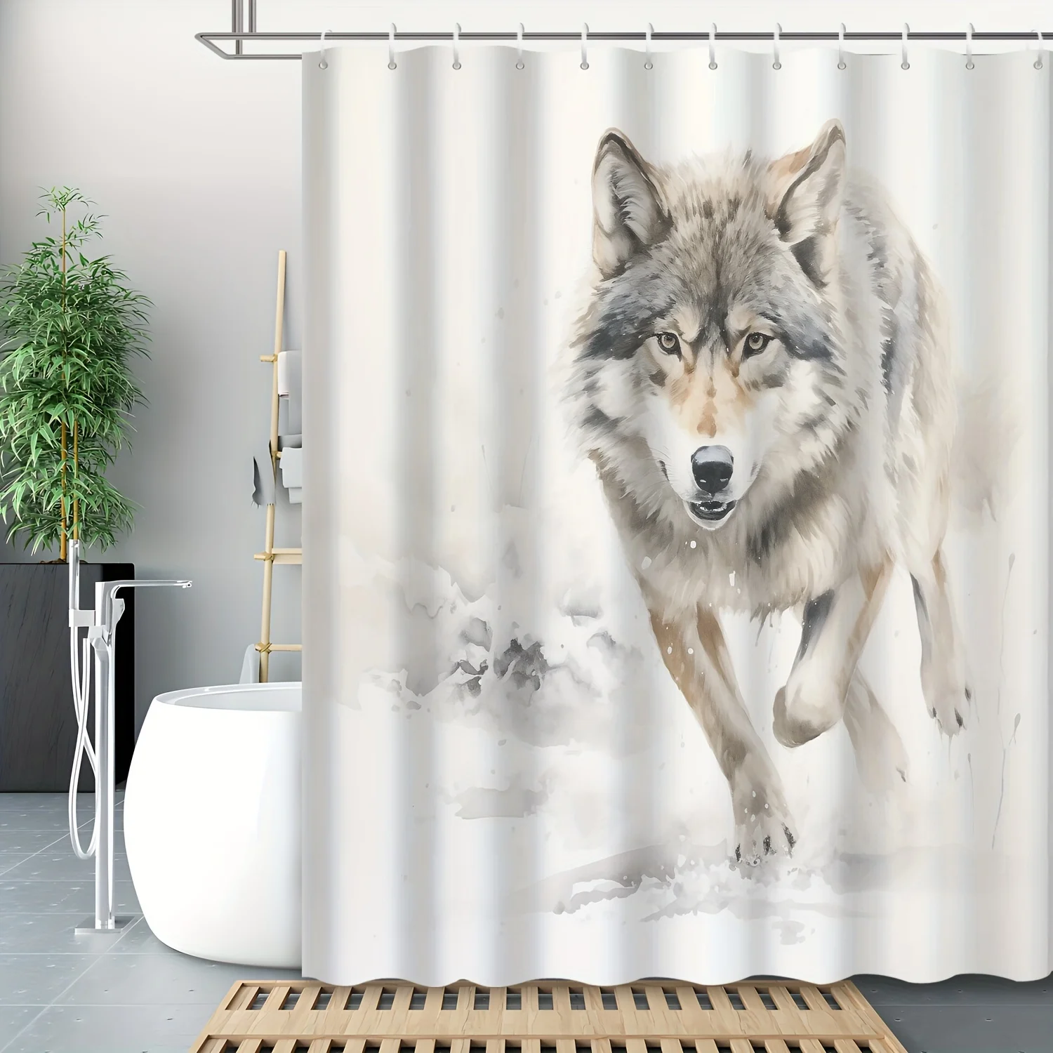 Занавеска для душа Fierce Wolf Running in Snow — художественный принт Wolf King, полиэстер, 12 крючков в комплекте, декор для стен ванной комнаты
Занавеска для душа Fierce Wolf Running in Snow — художественный принт Wolf King, полиэстер, 12 крючков в комплекте, декор для стен ванной комнаты