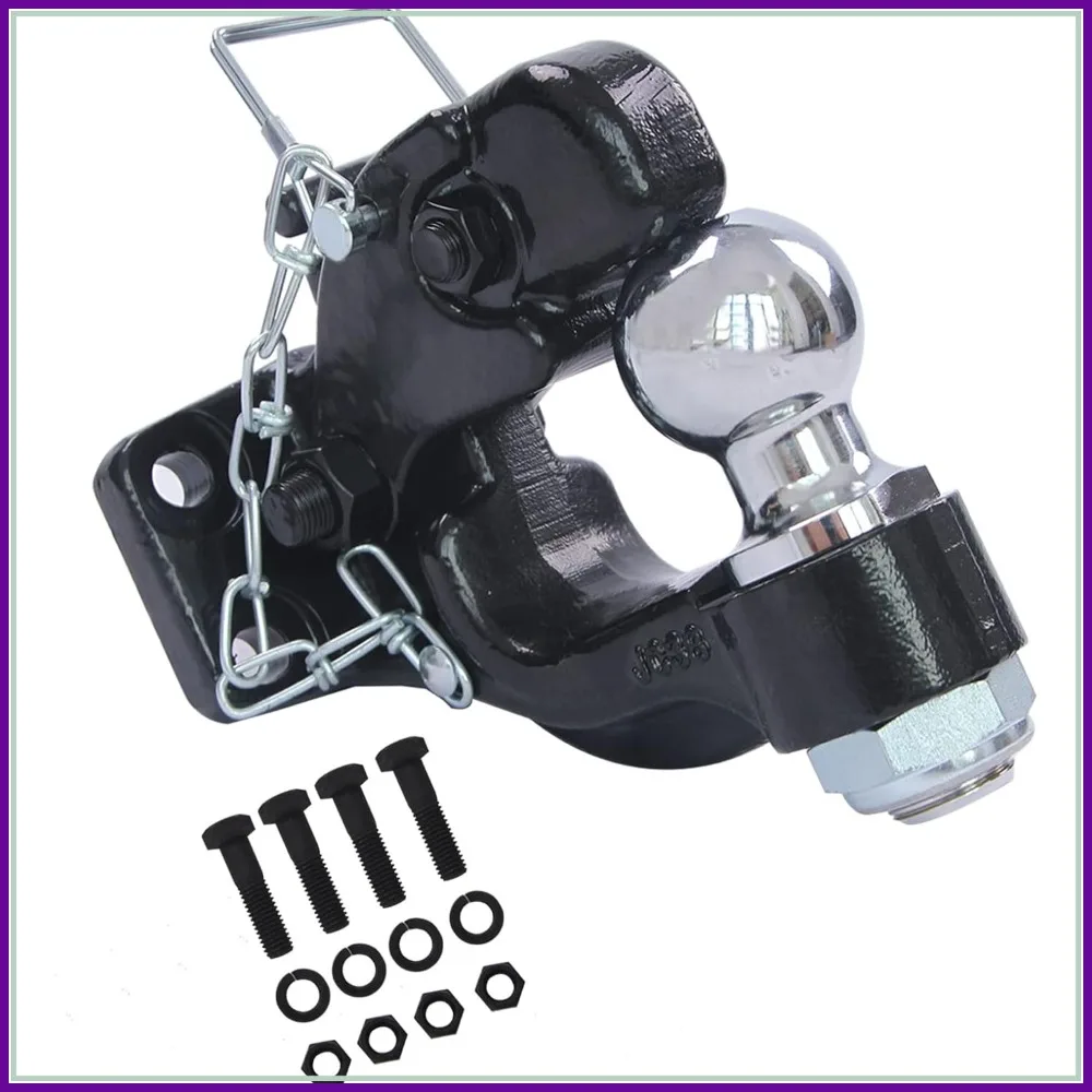 8-Ton Pintle Hitch Receiver with 2-5/16" Hitch Ball, 16,000 lbs Capacity, Combination Hook
8-Ton Pintle Hitch Receiver with 2-5/16" Hitch Ball, 16,000 lbs Capacity, Combination Hook