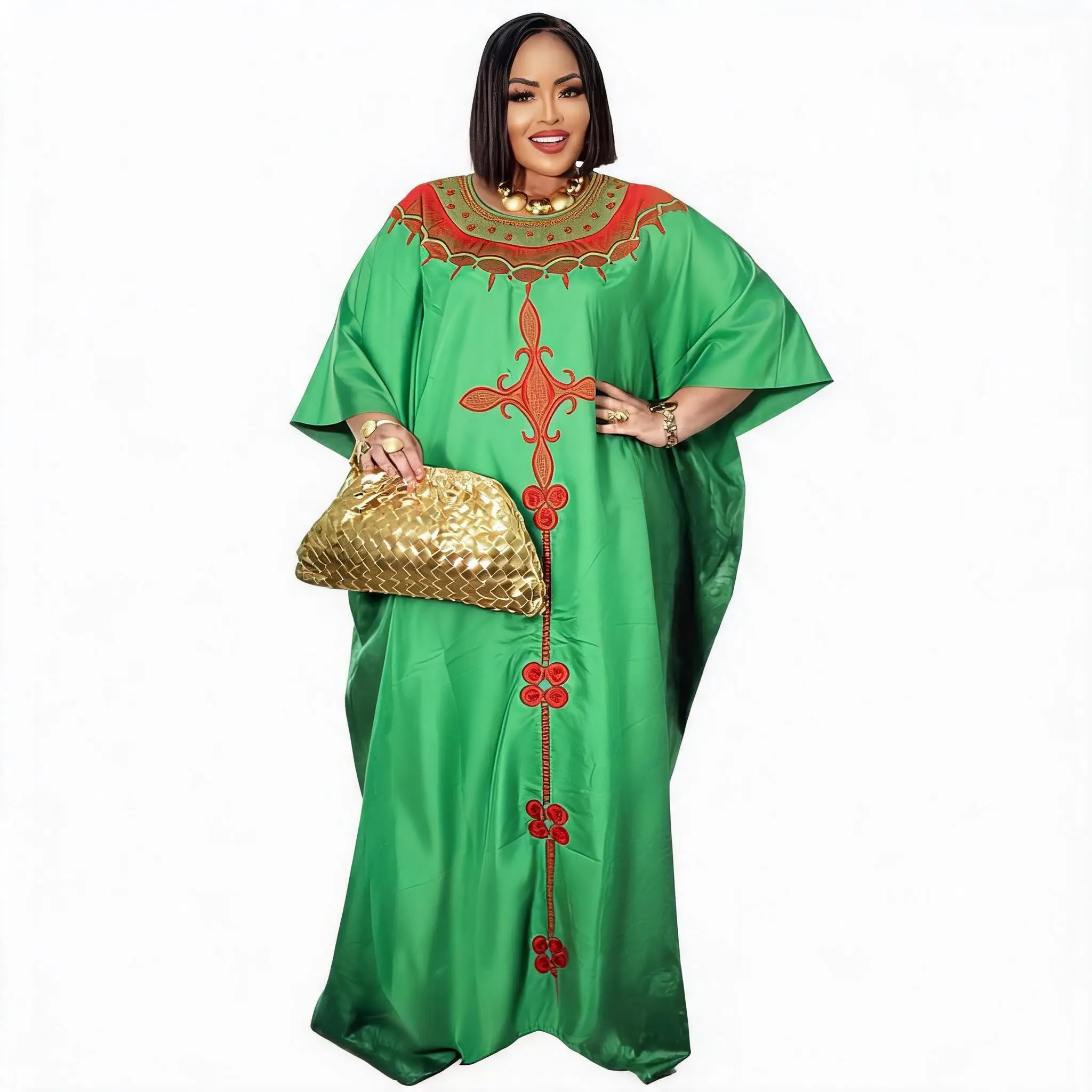 African Dresses For Women Plus Size Bazin Riche Embroidery Design Long Dress With Scarf
African Dresses For Women Plus Size Bazin Riche Embroidery Design Long Dress With Scarf