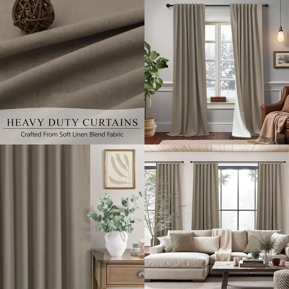 Льняные плотные шторы 84, комплект из 2 шт. для спальни, звукоизоляционные и энергоэффективные, в деревенском стиле с плиссированными выступами
Льняные плотные шторы 84, комплект из 2 шт. для спальни, звукоизоляционные и энергоэффективные, в деревенском стиле с плиссированными выступами