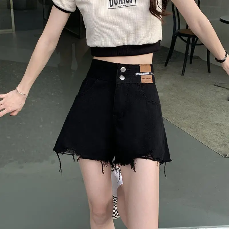 Women's Denim Shorts Summer High Waist Wide Leg Hot Pants Torn Design Slimming Frayed Hem Commute Style Autumn Collection
Women's Denim Shorts Summer High Waist Wide Leg Hot Pants Torn Design Slimming Frayed Hem Commute Style Autumn Collection