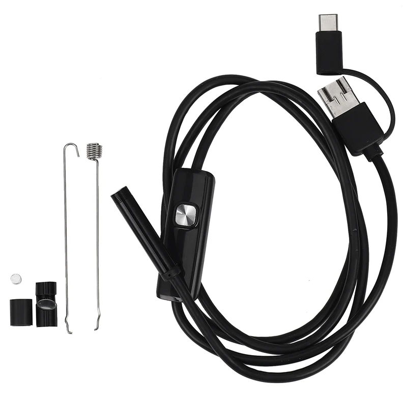 Эндоскопическая камера-бороскоп 3-в-1, встроенная 6 светодиодов USB Type-C (1 м, 7 мм)
Эндоскопическая камера-бороскоп 3-в-1, встроенная 6 светодиодов USB Type-C (1 м, 7 мм)