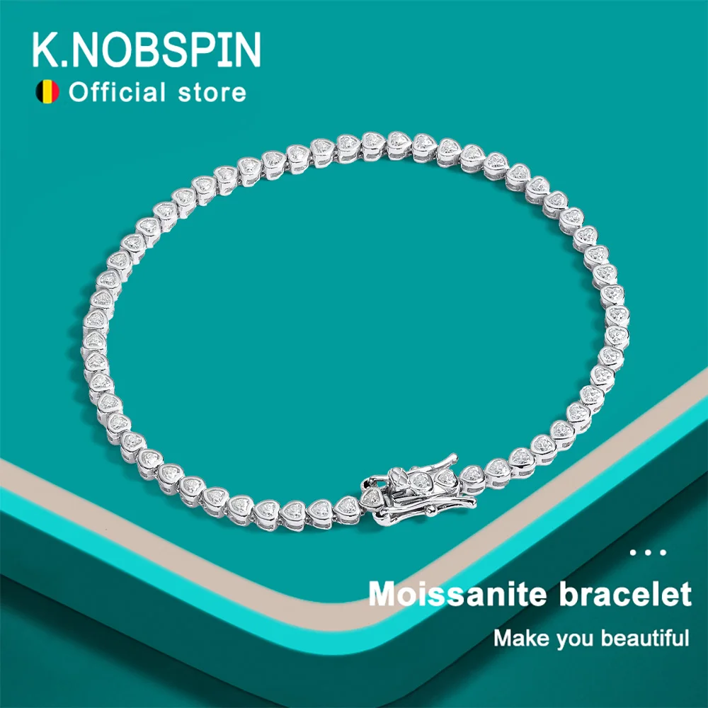 KNOBSPIN 4mm Heart Cut Moissanite Tennis Bracelet GRA Certified Diamond Bracelet s925 Sterling Silver Bracelets for Women Man
KNOBSPIN 4mm Heart Cut Moissanite Tennis Bracelet GRA Certified Diamond Bracelet s925 Sterling Silver Bracelets for Women Man