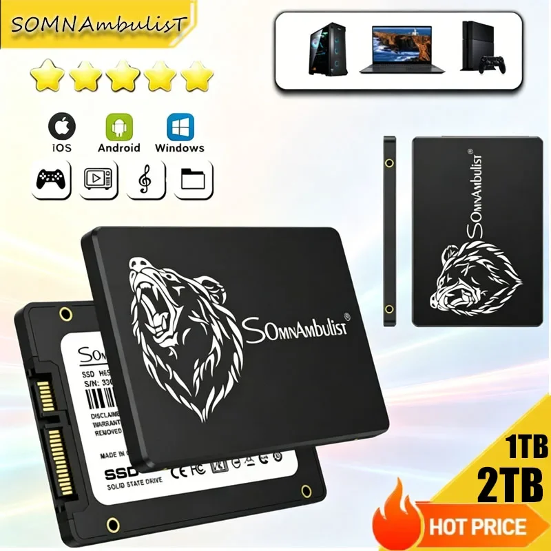 SomnAmbulist 2.5 Inch SATA 3.0 SSD Solid State Drive, 128G/256G/1T/2T Internal Hard Disk for Desktop Laptop
SomnAmbulist 2.5 Inch SATA 3.0 SSD Solid State Drive, 128G/256G/1T/2T Internal Hard Disk for Desktop Laptop