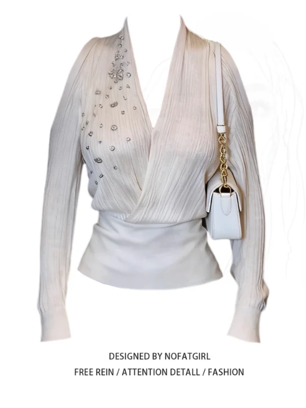 plus Size Korean Sle Knitwear oulder Bared Long Sve Women's Beautiful Drill Embellied Autumn Winter Inner Wear Top
plus Size Korean Sle Knitwear oulder Bared Long Sve Women's Beautiful Drill Embellied Autumn Winter Inner Wear Top