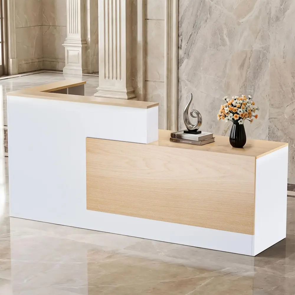 Desk with Counter,Modern Front Table Equipped Lockers amp Storage Shelves,Retail Counter Table with Cable Grommet for Lobbies,S
Desk with Counter,Modern Front Table Equipped Lockers amp Storage Shelves,Retail Counter Table with Cable Grommet for Lobbies,S