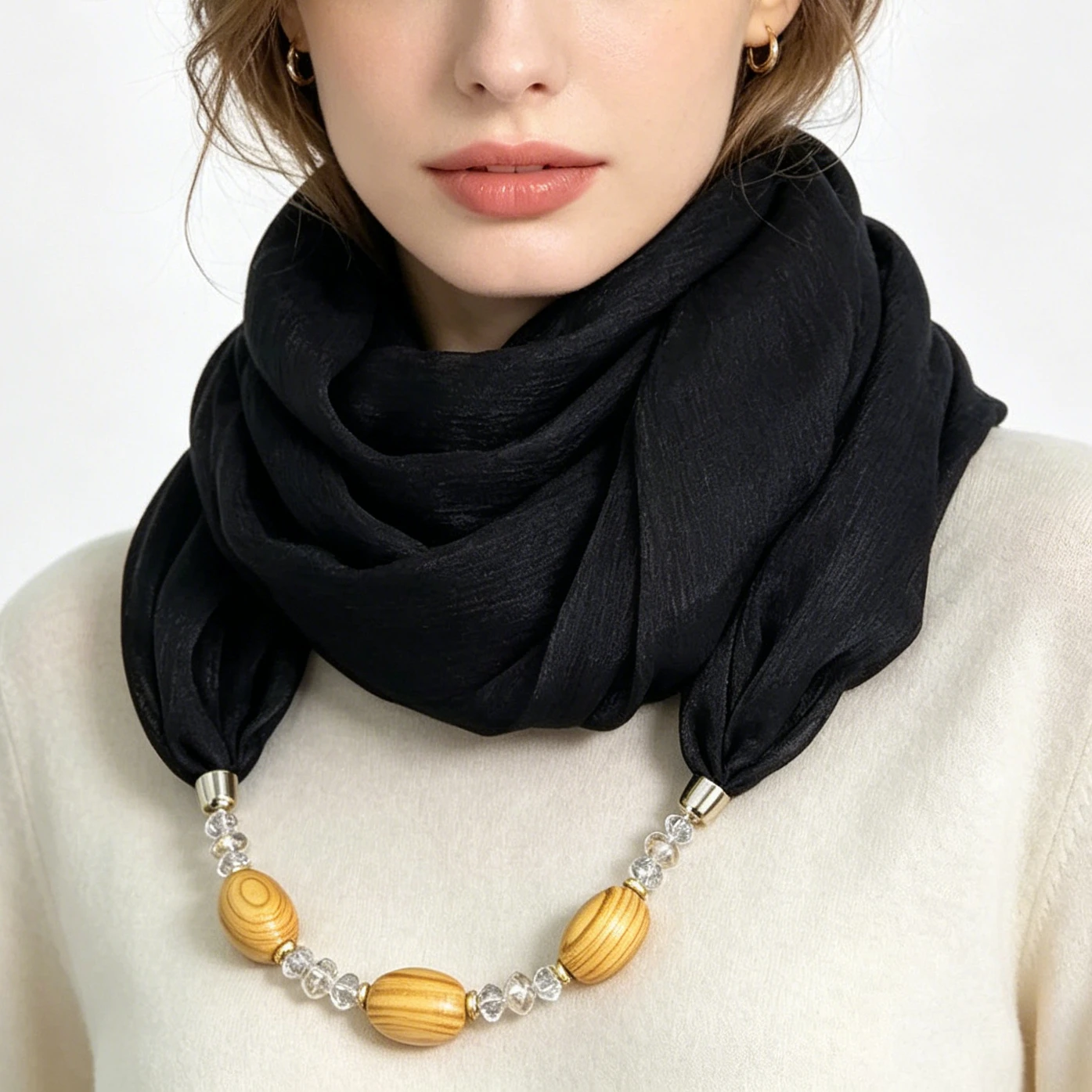 1 new silk scarf chain decorative scarf fashionable and versatile high-end yarn simple and lightweight headscarf
1 new silk scarf chain decorative scarf fashionable and versatile high-end yarn simple and lightweight headscarf