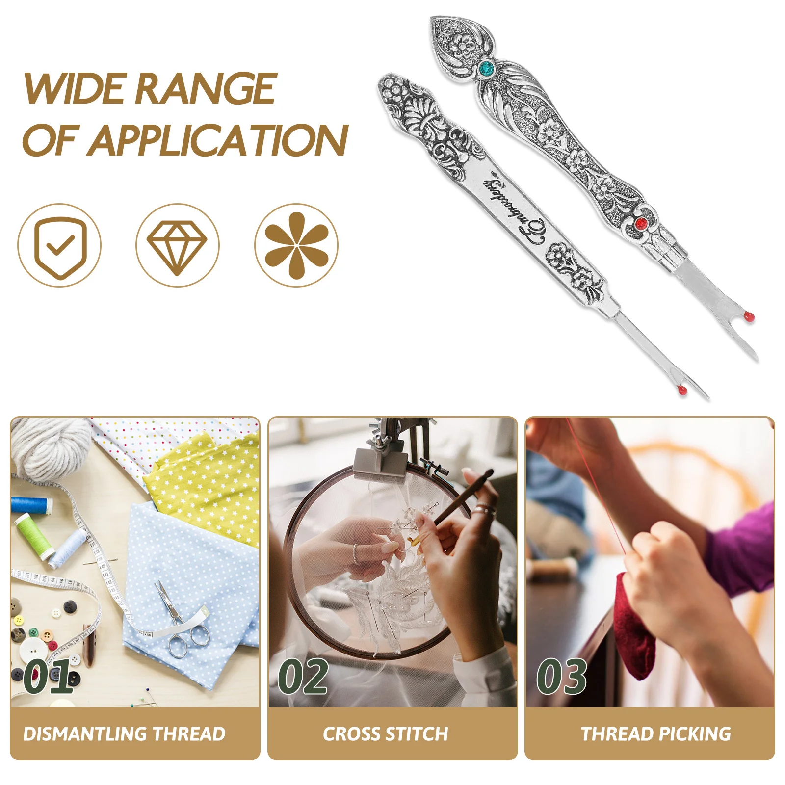 2Pcs Vintage Seam Ripper Hand Sewing Tool Daffodil Design Heavy Duty Stitch Remover Embroidery Thread Puller Sewing Accessories
2Pcs Vintage Seam Ripper Hand Sewing Tool Daffodil Design Heavy Duty Stitch Remover Embroidery Thread Puller Sewing Accessories