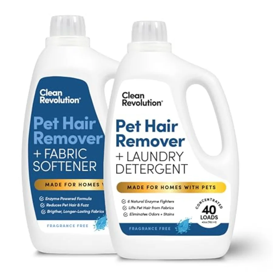 Pet Hair Remover Laundry System 2-pack: Laundry Detergent + Fabric Softener with HairLift Technology, Fragrance-Free, 6 Natural
Pet Hair Remover Laundry System 2-pack: Laundry Detergent + Fabric Softener with HairLift Technology, Fragrance-Free, 6 Natural