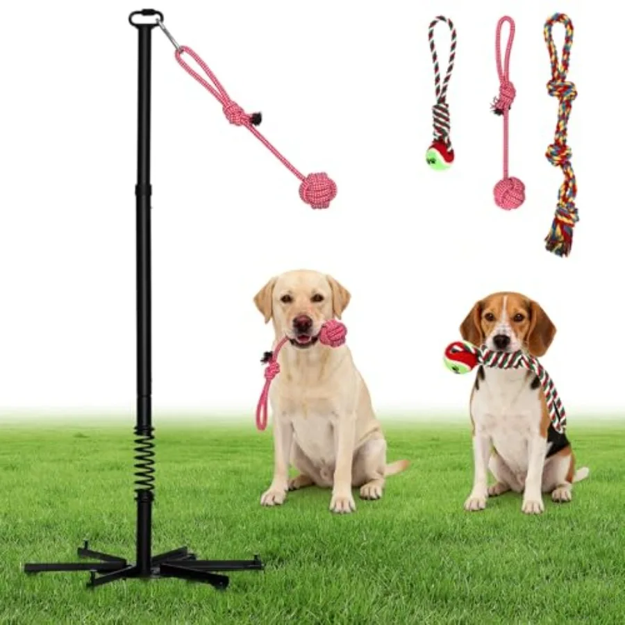 Tether Outdoor Dog Rope Toy with Chew RopeTug of War Interactive Pull Pet Toys with Strengthen Spring Pole Adjustable Height Ex
Tether Outdoor Dog Rope Toy with Chew RopeTug of War Interactive Pull Pet Toys with Strengthen Spring Pole Adjustable Height Ex