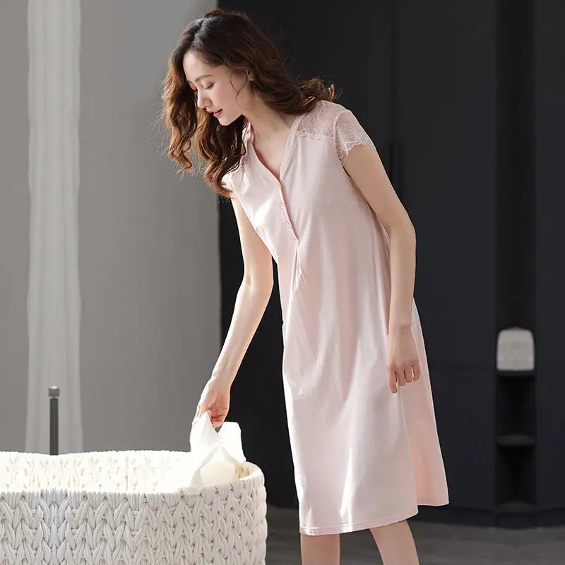 Summer Short Sleeve Sleep Dress Women's Overhead Gown New Style Dress Can Be Worn outside Home Comfortable Polyester Fabric
Summer Short Sleeve Sleep Dress Women's Overhead Gown New Style Dress Can Be Worn outside Home Comfortable Polyester Fabric
