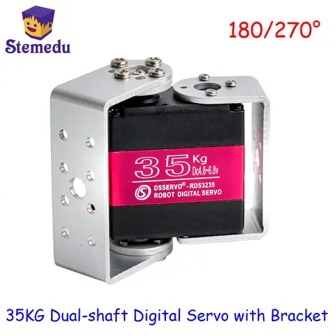 High Torque 35KG Dual-shaft Digital Servo High Speed Metal Gear 180 270 Degree Robotic Servos Motor for RC Cars Robot