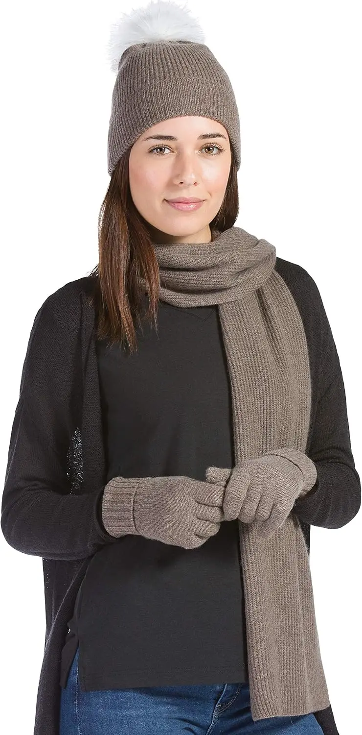 Finery Women's 3 Piece 100% Cashmere Pom Beanie Hat Glove & Scarf Set, with Gift Box
Finery Women's 3 Piece 100% Cashmere Pom Beanie Hat Glove & Scarf Set, with Gift Box