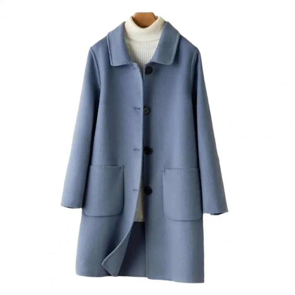 Women Coat Stylish Women's Mid Length Winter Coat with Single-breasted Lapel Pockets for Comfort Solid
Women Coat Stylish Women's Mid Length Winter Coat with Single-breasted Lapel Pockets for Comfort Solid