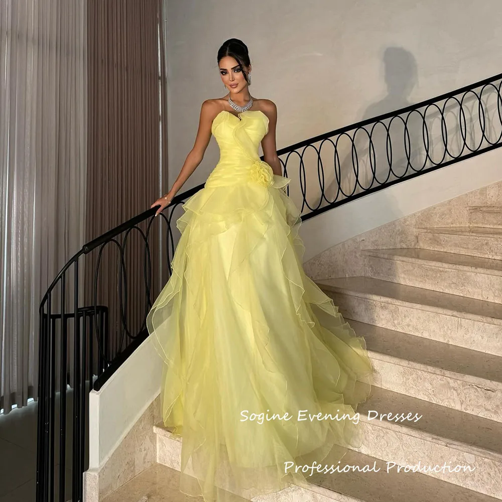 Strapless Customized Organza Evening Dresses 2025 A-Line فساتين سهرة Empire Waist With Flower Prom Dress Formal Gowns
Strapless Customized Organza Evening Dresses 2025 A-Line فساتين سهرة Empire Waist With Flower Prom Dress Formal Gowns