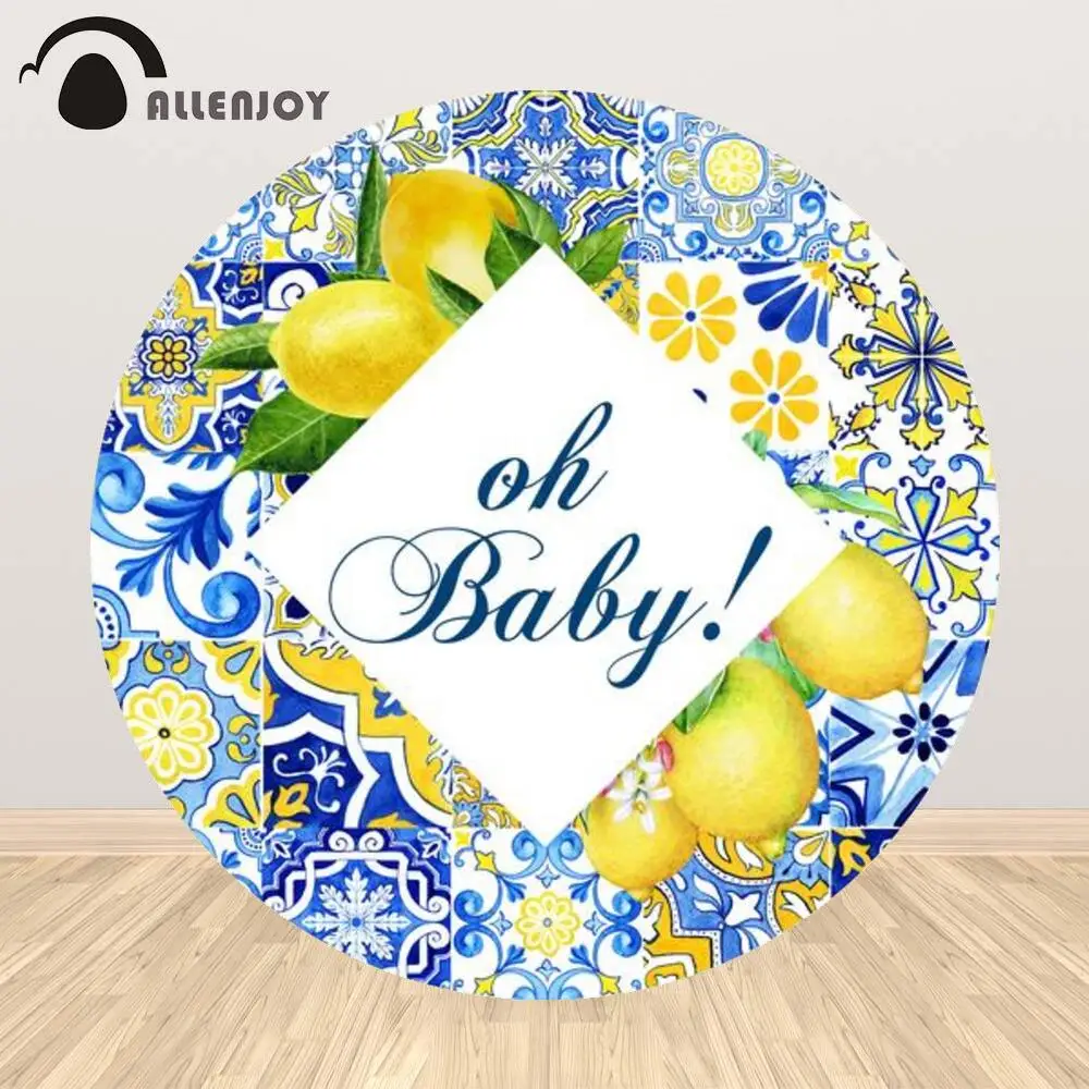 Allenjoy Oh Baby Shower Round Background Lemon Blue Floral Bridal Newborn Birthday Party Circle Decoration Photobooth Backdrop
Allenjoy Oh Baby Shower Round Background Lemon Blue Floral Bridal Newborn Birthday Party Circle Decoration Photobooth Backdrop