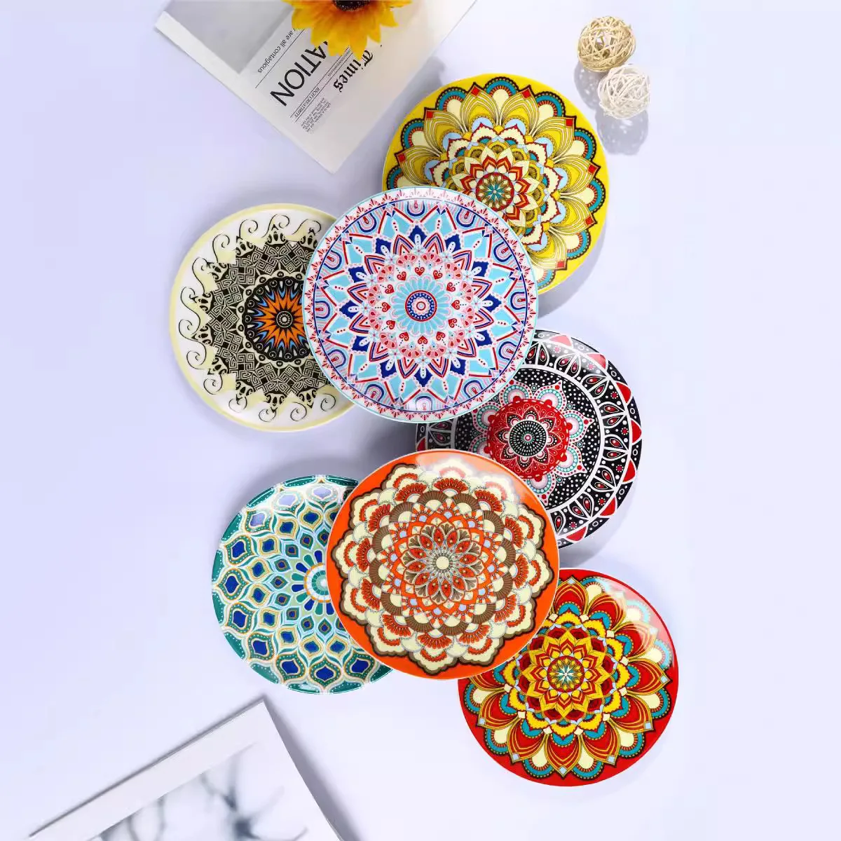European-style ceramic tableware boho style flat plate household plate tableware Nordic creative ceramic plate
European-style ceramic tableware boho style flat plate household plate tableware Nordic creative ceramic plate