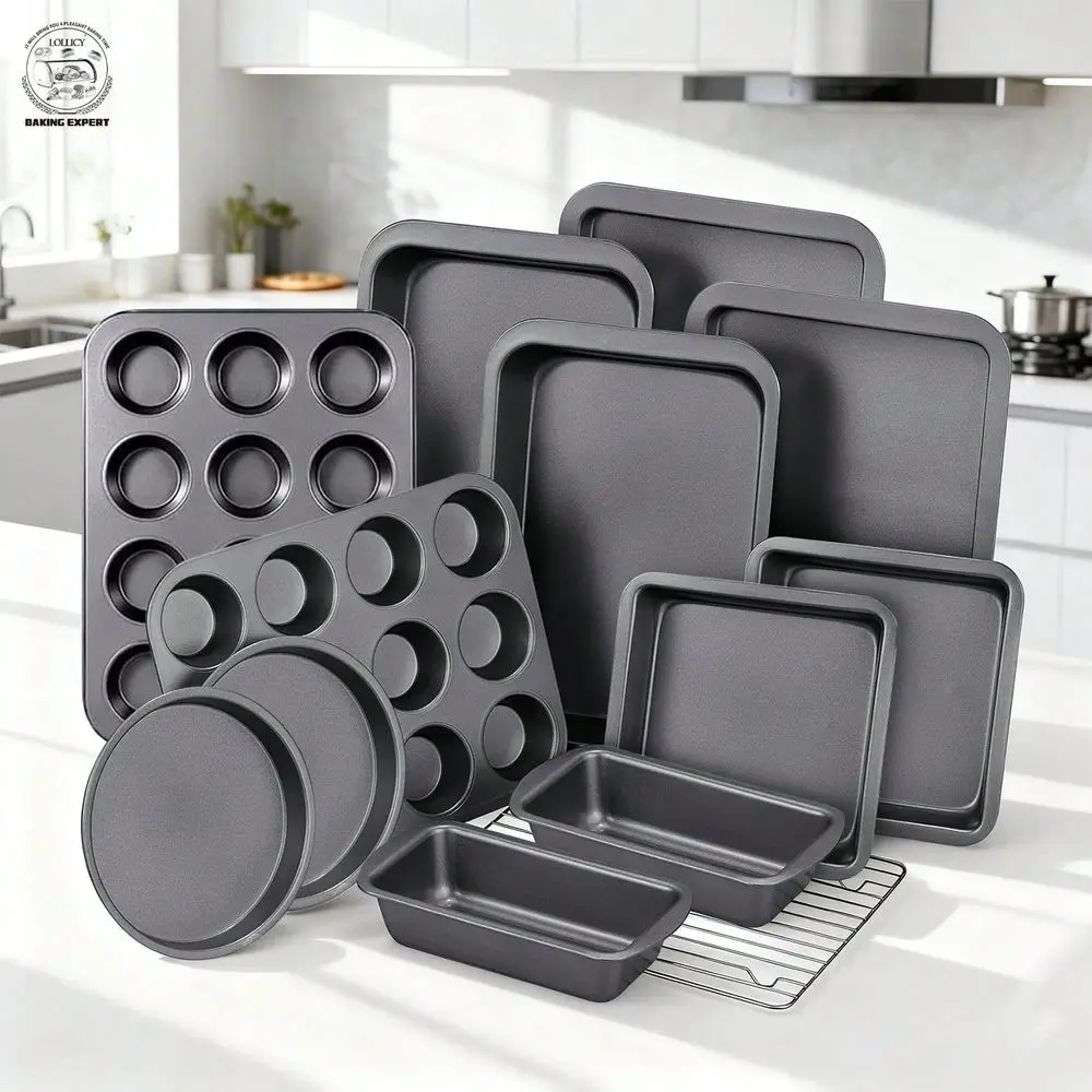 Baking Pans Sets, Nonstick Bakeware Sets 13Piece With Round Square Cake Pan,Loaf Pan,Muffin Pan,Cookie Sheet,Roast Pan,Cooling R
Baking Pans Sets, Nonstick Bakeware Sets 13Piece With Round Square Cake Pan,Loaf Pan,Muffin Pan,Cookie Sheet,Roast Pan,Cooling R
