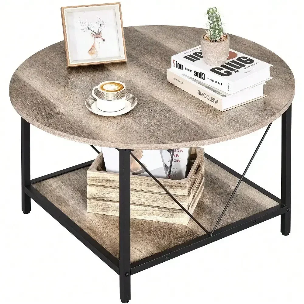 31.5" Round Coffee Table with Storage Shelf Leisure Tea Table Living Room Office
31.5" Round Coffee Table with Storage Shelf Leisure Tea Table Living Room Office