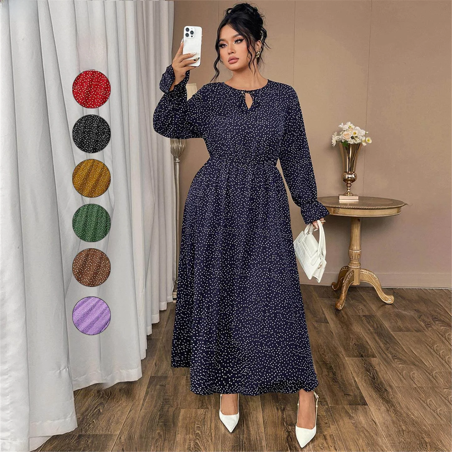 plus Size Floral Print Long Sleeve Women's Dress Casual A-Line Midi Dress Zipper Closure Maxi Dress for plus Size Women
plus Size Floral Print Long Sleeve Women's Dress Casual A-Line Midi Dress Zipper Closure Maxi Dress for plus Size Women