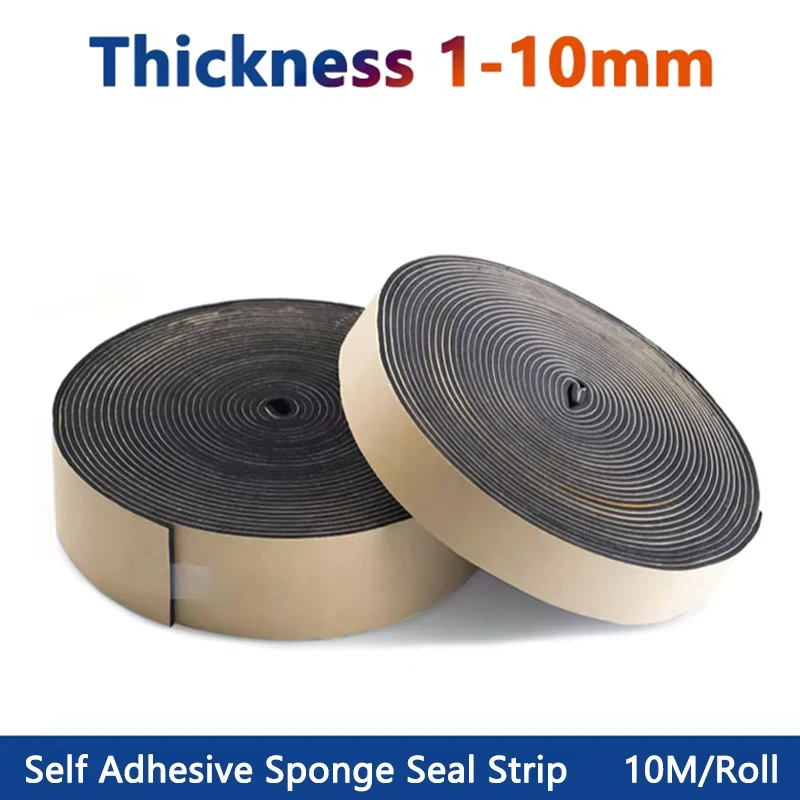 Thickness 1-10mm Self Adhesive Sponge Seal Strip Rubber Foam Strong Single-sided Adhesive Soundproof Anti-collision Seal Gasket
Thickness 1-10mm Self Adhesive Sponge Seal Strip Rubber Foam Strong Single-sided Adhesive Soundproof Anti-collision Seal Gasket