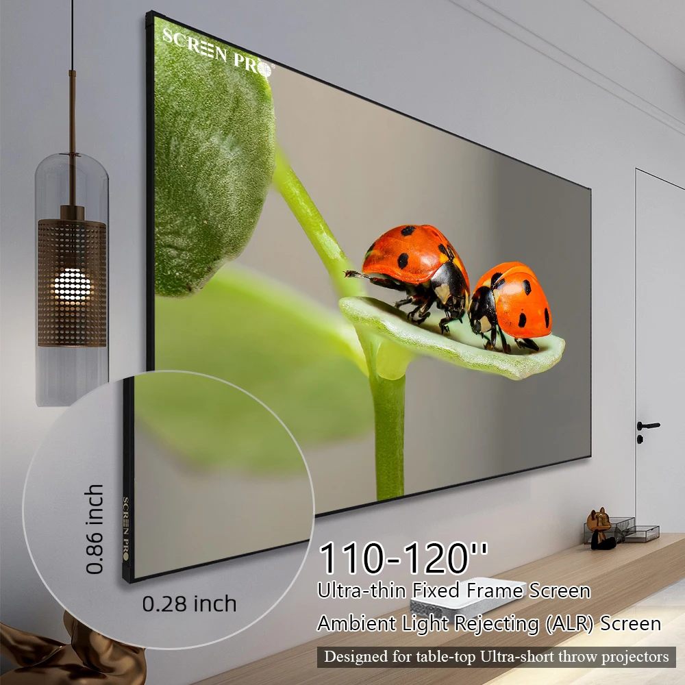 New 110"/120" ALR CLR UST Grey Crystal T Prism Ambient Light Rejecting Frame Projection Screen for Ultra Short Throw Projector
New 110"/120" ALR CLR UST Grey Crystal T Prism Ambient Light Rejecting Frame Projection Screen for Ultra Short Throw Projector