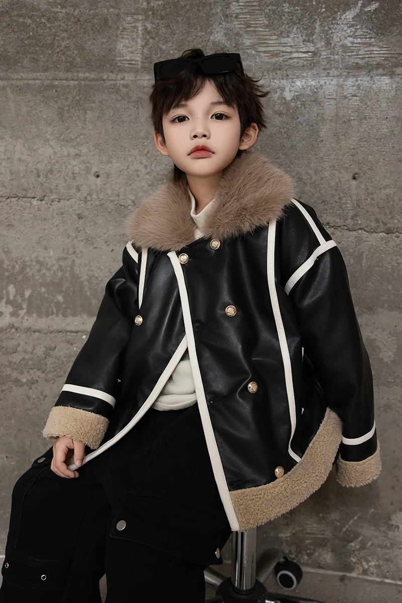 Boys Leather Jackets Clothing 2024 Autumn Children Faux Fur Zipper Winter Coats Kids Fashion Tops Outwear 2-12 Years XMP79
Boys Leather Jackets Clothing 2024 Autumn Children Faux Fur Zipper Winter Coats Kids Fashion Tops Outwear 2-12 Years XMP79