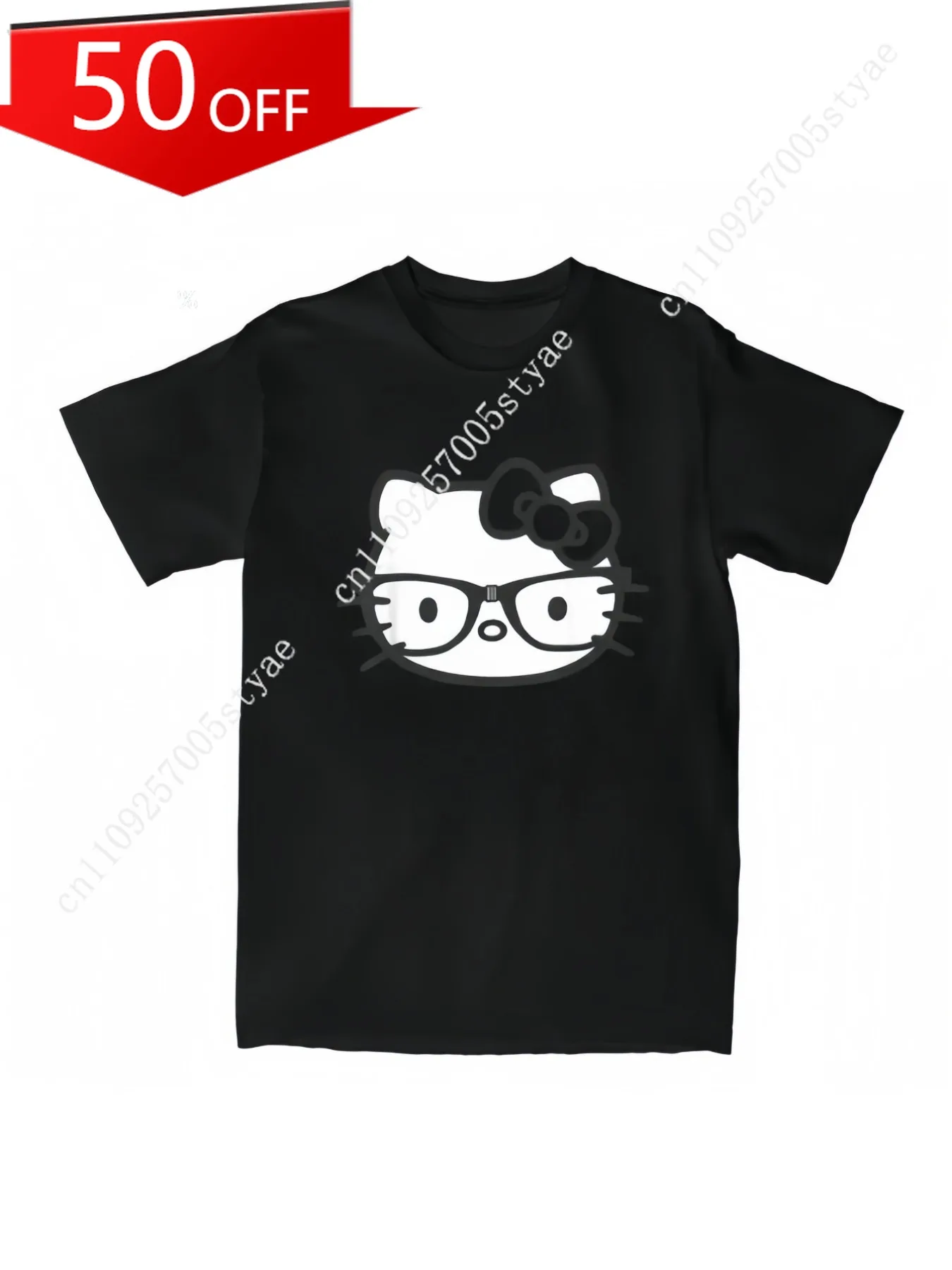 - Sanrio for Hello Kitty Graphic Tee for Both Genders, Short Sleeves, Crew Neck, Black with White Print, Casual Spring/Summer To
- Sanrio for Hello Kitty Graphic Tee for Both Genders, Short Sleeves, Crew Neck, Black with White Print, Casual Spring/Summer To