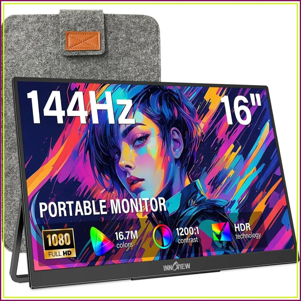 16" Portable Monitor 144Hz FHD Gaming Display with Protective Sleeve, Lightweight External Screen for Laptop, PS5, Xbox, Mac (Adapter Not Included)
16" Portable Monitor 144Hz FHD Gaming Display with Protective Sleeve, Lightweight External Screen for Laptop, PS5, Xbox, Mac (Adapter Not Included)